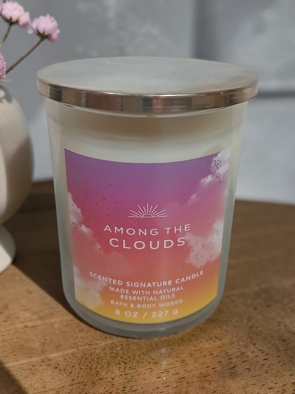 Bath & Body Works Pink and Purple Gradient 'Among The Clouds' Candle